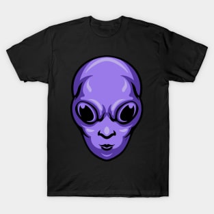 Purple Alien Head T-Shirt